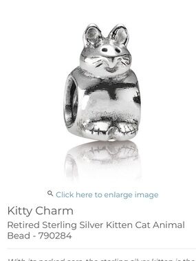 Authentic Retired Pandora Kitty Cat 🐈 charm